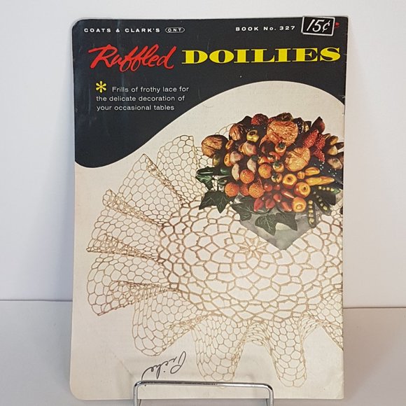 Vintage 1950s Coats & Clarks Ruffled Doilies Book 327 Crochet Craft Pattern Book - Picture 5 of 12